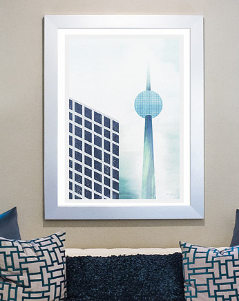 Plakat Berlin - Alexanderplatz TV Tower, minimalmill
