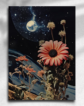 Plakat / Surrealistyczny Kolaż / Kwiaty, balance