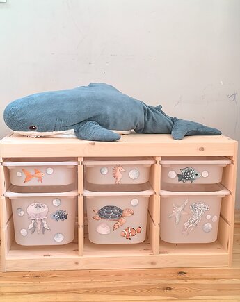 Naklejki na pojemniki Trofast Ikea ocean, Makatka i kropka