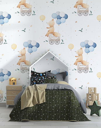 Tapeta Retro-wyścig lisek i balony, Make My Wall 