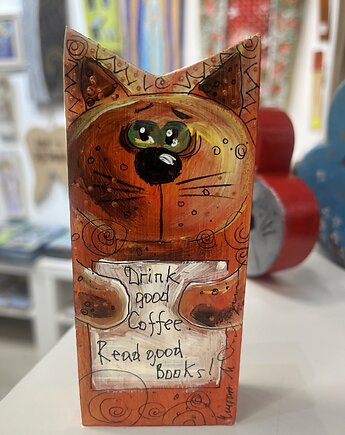 Motywacyjny kotek " Drink good Coffee. Read goog books, 4mara Marina Czajkowska