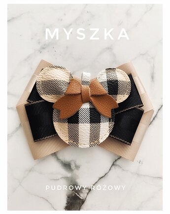 Artystyczna Brosza z Dużą Myszką ! Pop Art  1 szt, Pudrowy Różowy