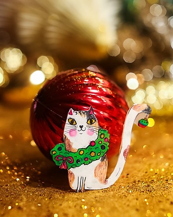 Broszka świąteczny kot, Pintura