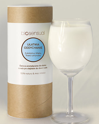 Świeca do masażu i aromaterapii UŁATWIA ODDYCHANIE 200g KIELICH, Biosensual