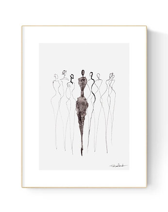 Obraz 21X30 malowany ręcznie na papierze, MiniMalArt