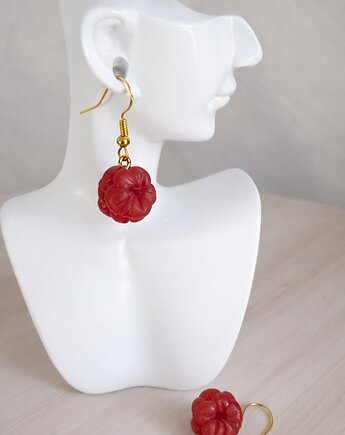 Kolczyki z zimowymi malinami. Handmade z polimerowej gliny, MariaPolymer