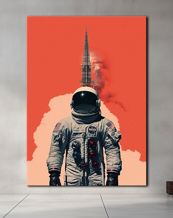 Apollo 11 - Obraz na płótnie - Druk, Blejtrama - Minimalistyczny Kolaż #7, Black Sapphire Art