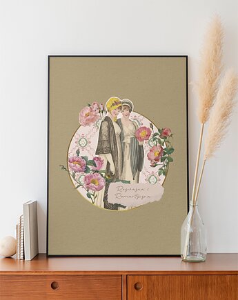 Plakat Kolaż Jane Austen Rozważna i Romantyczna, Pracownia RetroBotanica