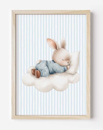 Plakat Na Ścianę Dla Chłopca Niebieskie króliczki nr. 12, Dekoracjan