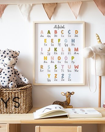 PLAKAT, OBRAZEK Montessori Alfabet, OKAZJE - Prezenty na 18 dla syna
