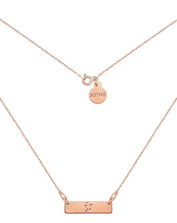 Naszyjnik matowy z różowego złota z konstelacją Wagi, SOTHO