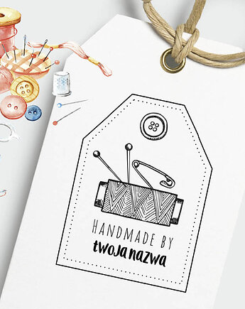 Wzór z motywem szpulki nici handmade, ALE Pomysl