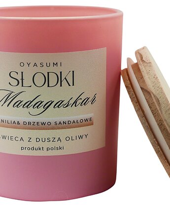 Świeca zapachowa z wosku oliwnego Słodki Madagaskar, Oyasumi