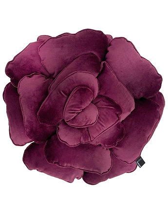 Mała Poduszka kwiatowa Roxanne velvet bordowa, colour contrast