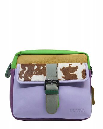 Torebka listonoszka unikatowa skórzana skóra naturalna pojemna OLIVKA, Olivka Warsaw