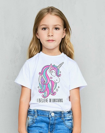 Koszulka dziecięca  I believe in unicorns, ART ORGANIC