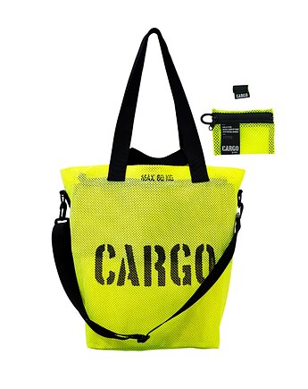 Zestaw prezentowy - TORBA MESH + SMYCZ + PORTFEL NEON YELLOW, CARGO by OWEE