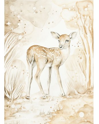 Lovely Fawn Poster White / caramel, Cotton & Sweets