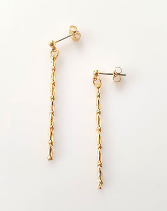 Kolczyki pozłacane Zakręcony Monolit, Mitsu