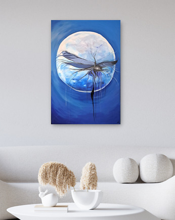 Dragonfly Eye - ręcznie malowany, duży obraz akrylowy na płótnie, MOCO DECO Studio
