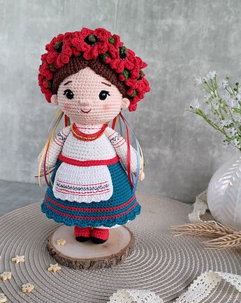 Lalka dekoracyjna, Prezent dla dziewczynki, Lalka na szydełku, EcoToysByNastya