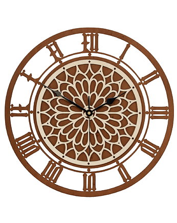 DEKORACYJNY, AŻUROWY ZEGAR , ROZETA, BEJCA L ( 60 x 60 cm ), ORNAMENTI