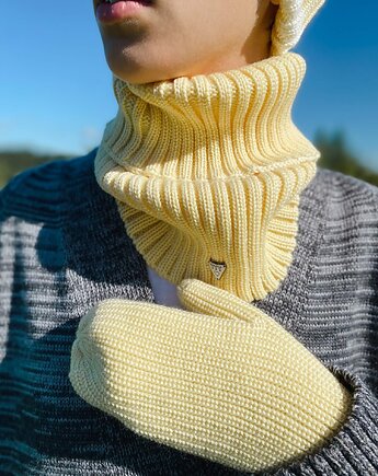 Komin merino w prążki Soft Snood - smooth banana, YellowYarnyYak