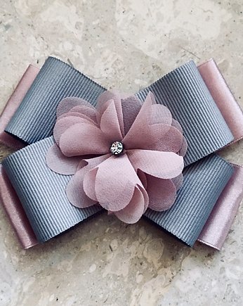 Brosza  z kwiatkiem 3d  Glamour, Pudrowy Różowy