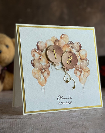 Elegancka kartka na 18 urodziny, BH 20c, Anna Art and Crafts