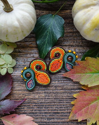 Jesienne  kolczyki soutache, Mró Soutache