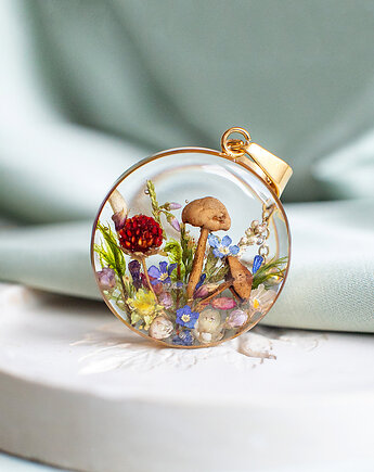 Naszyjnik z leśną kompozycją, nature gift