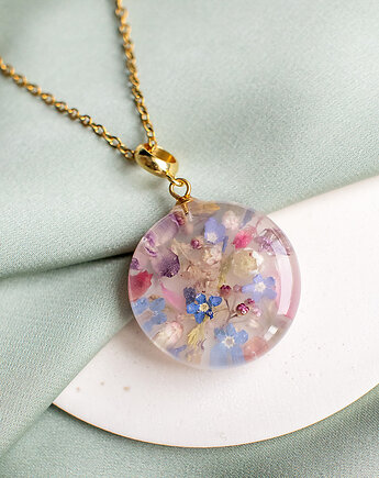 Wisiorek z kompozycją kwiatową, nature gift