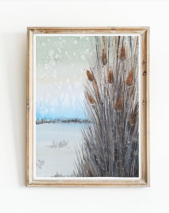 Oryginalna akwarela. Szuwary 30x40cm, Malgorzata Domanska