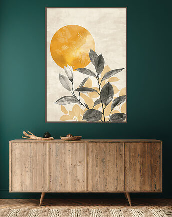 Magnolia - Plakat, druk - Chiński Orient, Harmonia Zen, Roślinny #22, Black Sapphire Art