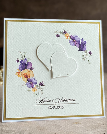 Kartka ślubna w ozdobnej kopercie, WA 63, Anna Art and Crafts