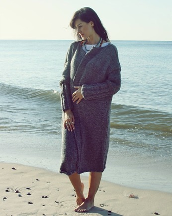 Szary sweter  Oversize z wełną, Mademoiselle Patrini