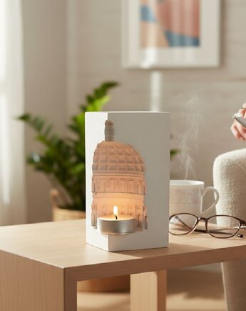 Naczynie/rzeźba gipsowa na tealight Bazylika, Oyka Candle