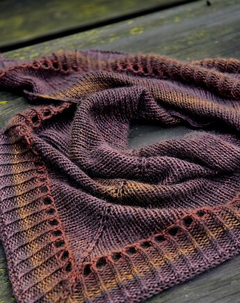 Praliny / chusta z jedwabiem, agat handmade