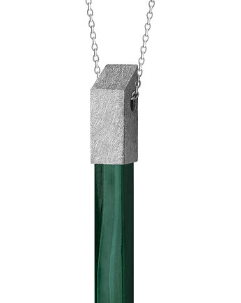 Wisiorek krótki z kolekcji EDGY/ SILVER/malachit, Daria Siwiak Jewellery