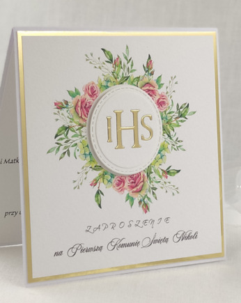 Zaproszenia na Komunię, wzór 14B, Anna Art and Crafts