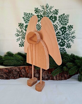 Anioł drewniany figurka rzeźba, Wooden Love