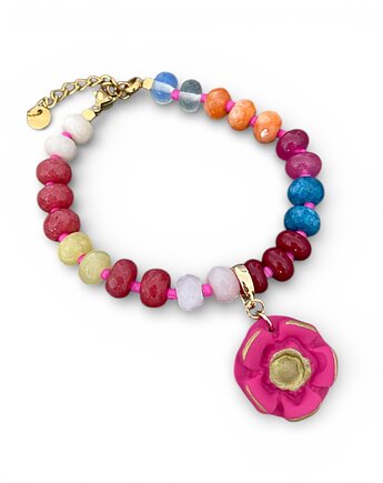 Bransoletka kwiatowe fantazje z gliny polimerowej