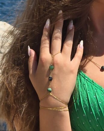 Bransoletka z pierścionkiem Nude Stones - zoisyt, AFRODITTE COLLECTION