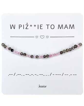 Bransoletka miłość i intuicja Labradoryt, Kwarc różowy W pi*dzie to mam, karolina kosior