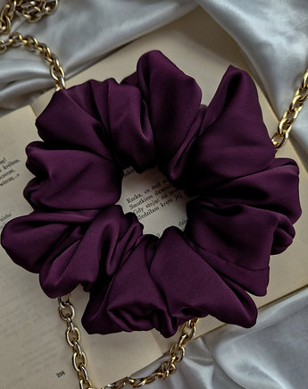Scrunchie Purple XL - gumka do włosów purpurowa, SILKY DESIRE