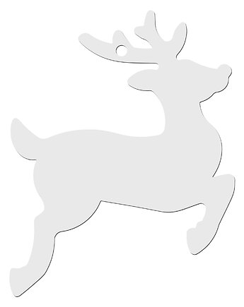 Drewniany Renifer 10 CM Reniferek Jelonek RUDOLF Dekoracja Świąteczna BIAŁA, smxdsgn