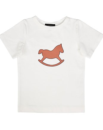 T-shirt dziecięcy Ecru Premium Duze Logo karmelowe, Cotton & Sweets