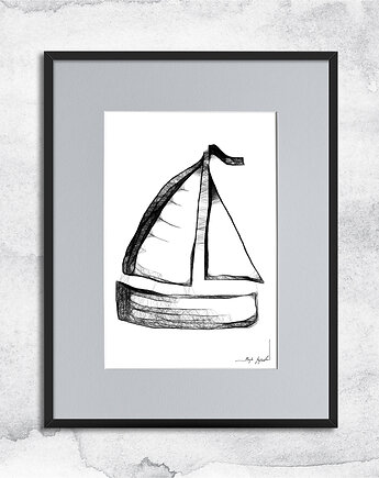 Grafika w ramie - żaglówka (39), Maja Gajewska