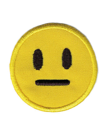 Naszywka naprasowanka EMOJI NEUTRALNA termoprzylepna haft 5,5cm, Wyszywane