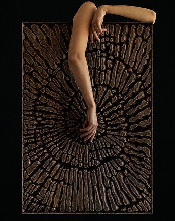 Oak wood wall decorative panel, 35x24in/90x61cm, Nautilus, navdesign